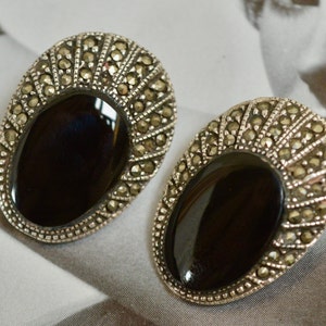 Vintage Ohrringe, Markasit Ohrringe, Clip On Ohrringe, Ohrringe in uk, Clip On Ohrringe, Vintage Schmuck, Geschenke für Frauen, Frauen Geschenk