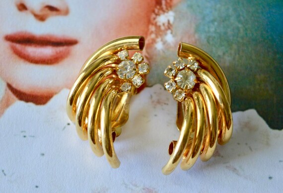 Boucles D'oreilles XXL Tombantes Dorées À Pierres Fantaisie | Accessoires | FR