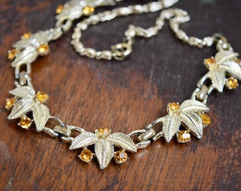 Rhinestone Necklace, Vintage Jewellery, Necklaces in uk, Floral Necklace, Costume Jewellery, Gifts for Women, Mothers Day Gift, Sister Gift