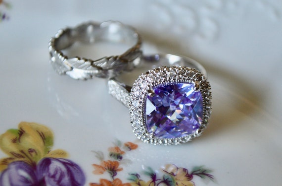 Ring Set, Purple Ring, Vintage Ring, Vintage Jewe… - image 1