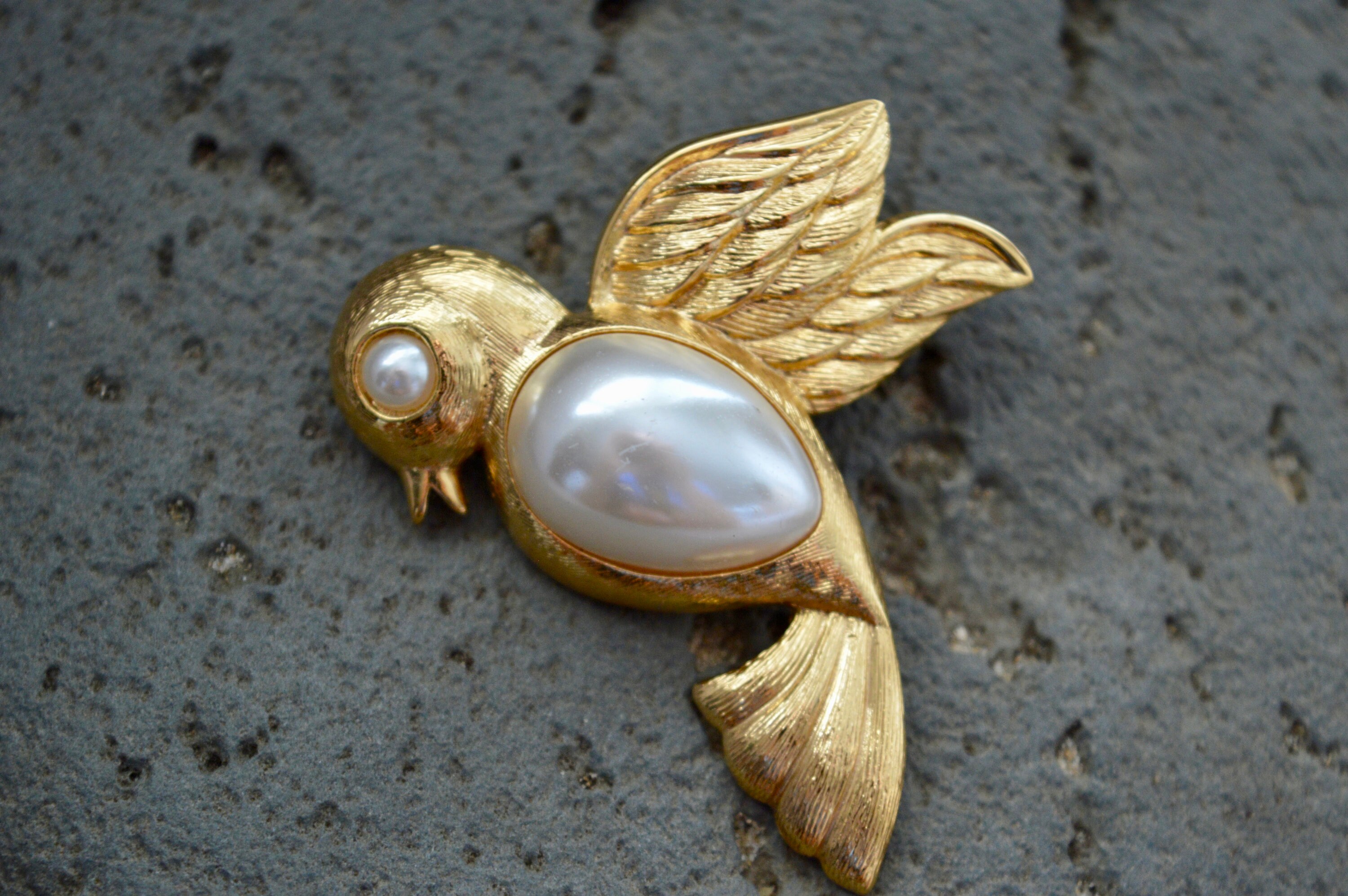 アクセサリー NANO gold plated pearl brooch SILVER 950 Vintage Brooch, Napier Brooch, Pearl Brooch, Brooch, Vintage