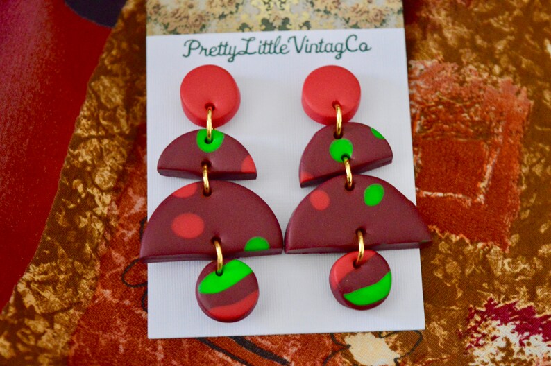 Clay Jewelry Dangle Earrings Polymer Clay Earring Statement Earrings Clay Earrings Pink Earrings Gifts for Her Clay Jewellery