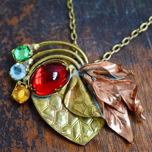 Upcycled Necklace, Necklaces in uk, Floral Necklace, Copper Necklace, Vintage Accessories, Gifts for Women, Mothers Day Gift, Wedding Gift