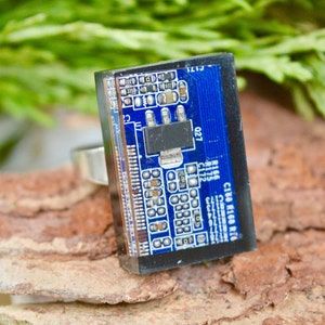 May include: A blue circuit board ring with a black resin frame. The board has a black chip and the text "C189 RIG00 RTC" is visible.