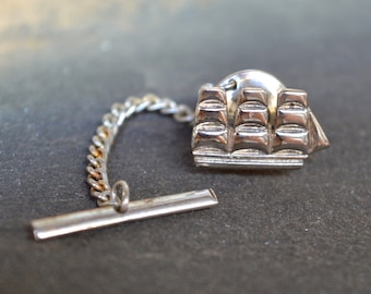 Vintage Tie Tack, Vintage Tie Stud, Silver Tie Tack, Silver Tie Stud, Boat Tie Tack, Boat Tie Stud, Tie Tack, Tie Stud, Gifts for Him