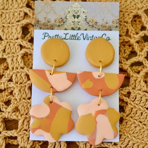 Earrings, Clay Earrings, Clay Jewellery, Clay Jewelry, Statement Earrings, Flower Earrings, Floral Earrings, Chandelier Earrings, Women Gift