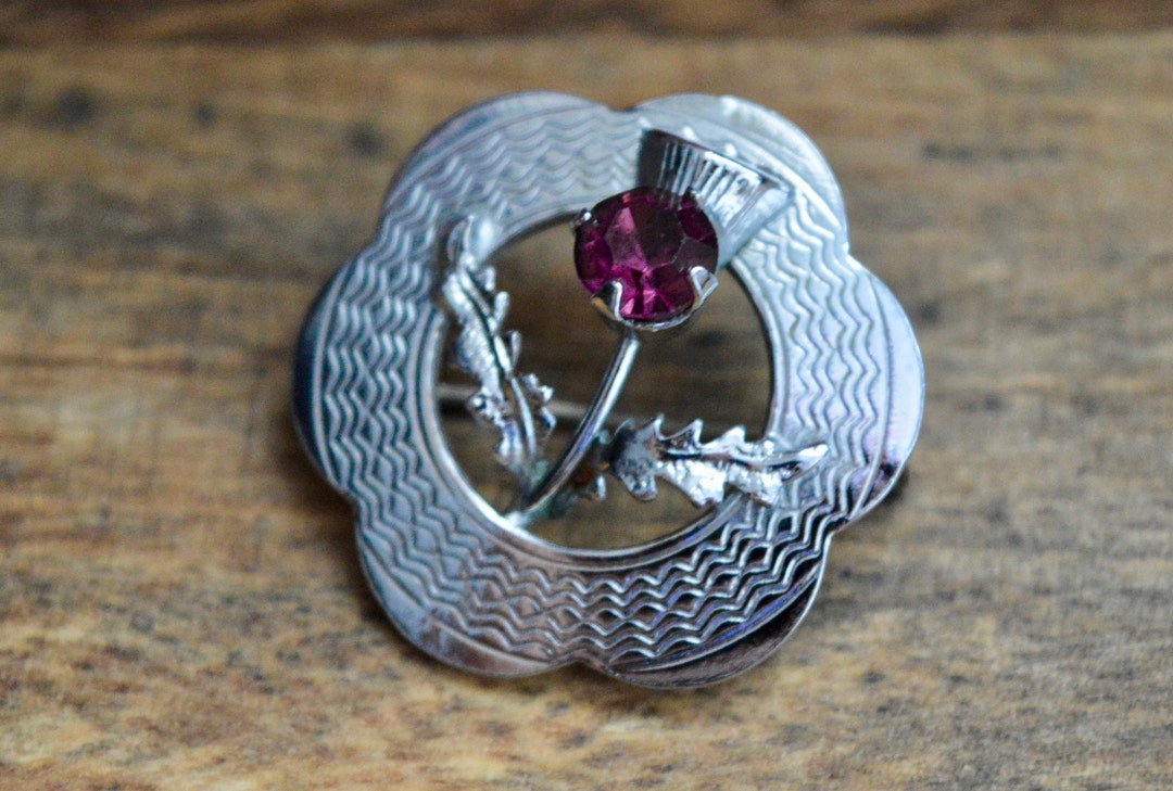 Mizpah Brooch, Thistle Brooch, Scottish Brooch, Celtic Brooch, Brooch