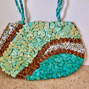 Embellished Handbag, Turquoise Handbag, Beaded Handbag, Top Handle Bag, Festival Accessories, Gifts for Women, Mothers Day Gift, Prom Gift