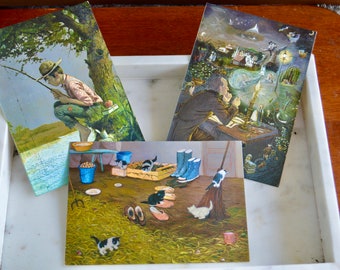 Postales, Postales Vintage, Tarjeta de Felicitación, Tarjetas, Regalos para Ella, Regalo de Cumpleaños, Arte Vintage, Impresiones Vintage, Regalo del Día del Padre