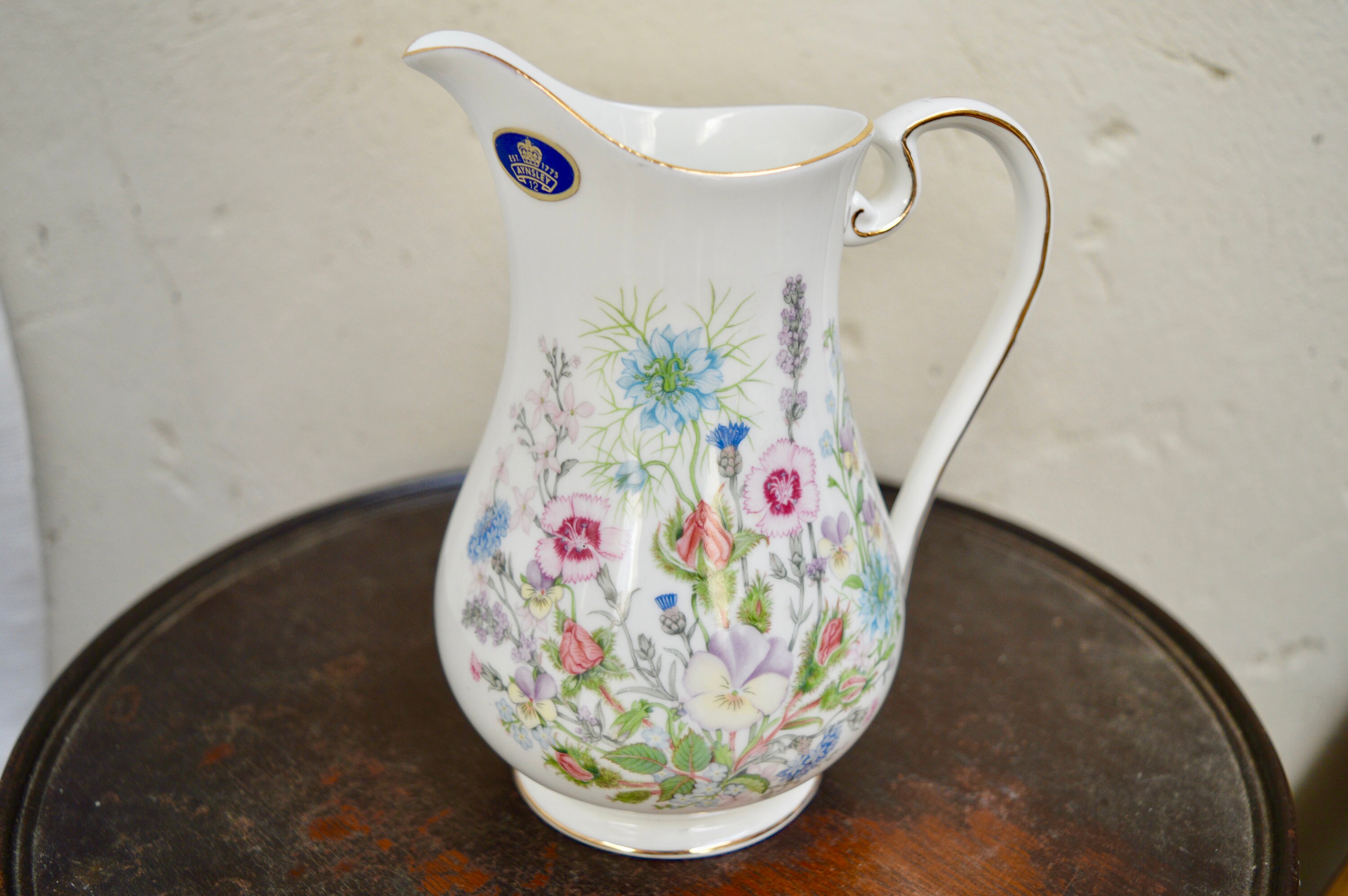 Vintage Jug Floral Jug Flower Jug Porcelain Jug China Jug Etsy