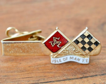 Vintage Tie Bar, Enamel Tie Bar, Isle of Man Tie Bar, Tie Bar, Tie Bar Vintage, Vintage Accessories, Gifts for Him, Fathers Day Gift