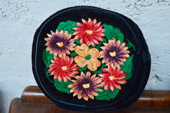 Vintage Clutch, Embroidered Clutch, Floral Clutch,