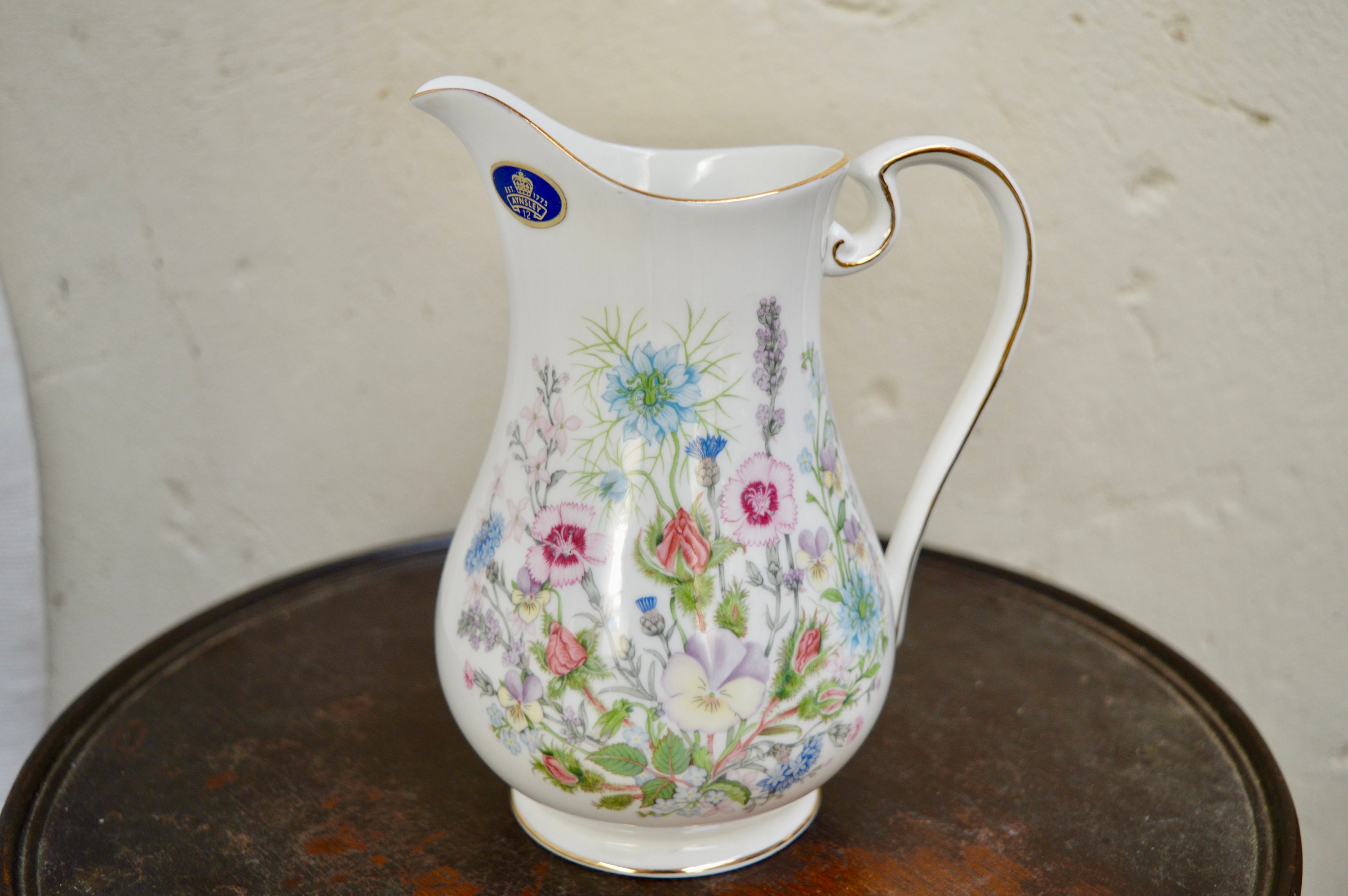 Vintage Jug Floral Jug Flower Jug Porcelain Jug China Jug Etsy