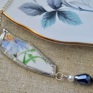 Keramische ketting, China ketting, porseleinen ketting, kralen ketting, bloemen ketting, geschenken voor haar, bruidsmeisje cadeau, moederdag cadeau