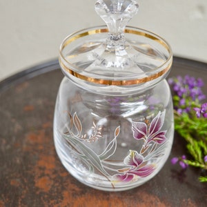 Vintage Sugar Bowl, Sugar Bowl, Floral Sugar Bowl, Vintage Glassware, Vintage Homewares, Gifts for Women, New Home Gift, Housewarming Gift