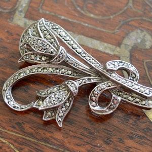 Vintage Brooch, Marcasite Brooch, Floral Brooch, Brooch, Brooch Vintage, Vintage Jewelry, Vintage Jewellery, Gifts for Her, Women Gift
