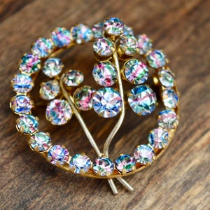 Crystal Brooch, Vintage Brooch, Floral Brooch, Flower Brooch, Brooch, Vintage Jewelry, Brooch Vintage, Vintage Jewelry, Gifts for Her
