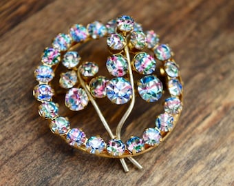 Crystal Brooch, Vintage Brooch, Floral Brooch, Flower Brooch, Brooch, Vintage Jewelry, Brooch Vintage, Vintage Jewelry, Gifts for Her