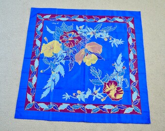 Vintage Scarf, Floral Scarf, Silk Scarf, Vintage Scarves, Flower Scarf, Gifts for Women, Mothers Day Gift, Wedding Gift, Anniversary Gift