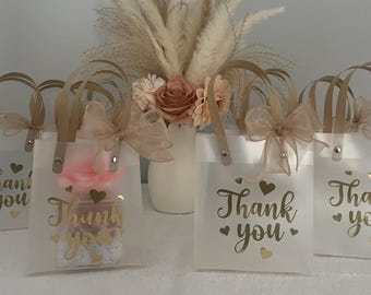 Thank You Favor Bags: Gold Decal Party Gift Bags