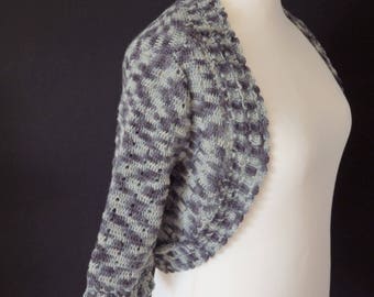 Boléro Dégradé Tons Gris au crochet, crocheted bolero, shades of grey