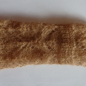 Paire de Manchettes tricotées, point dentelle, laine mohair-soie image 8