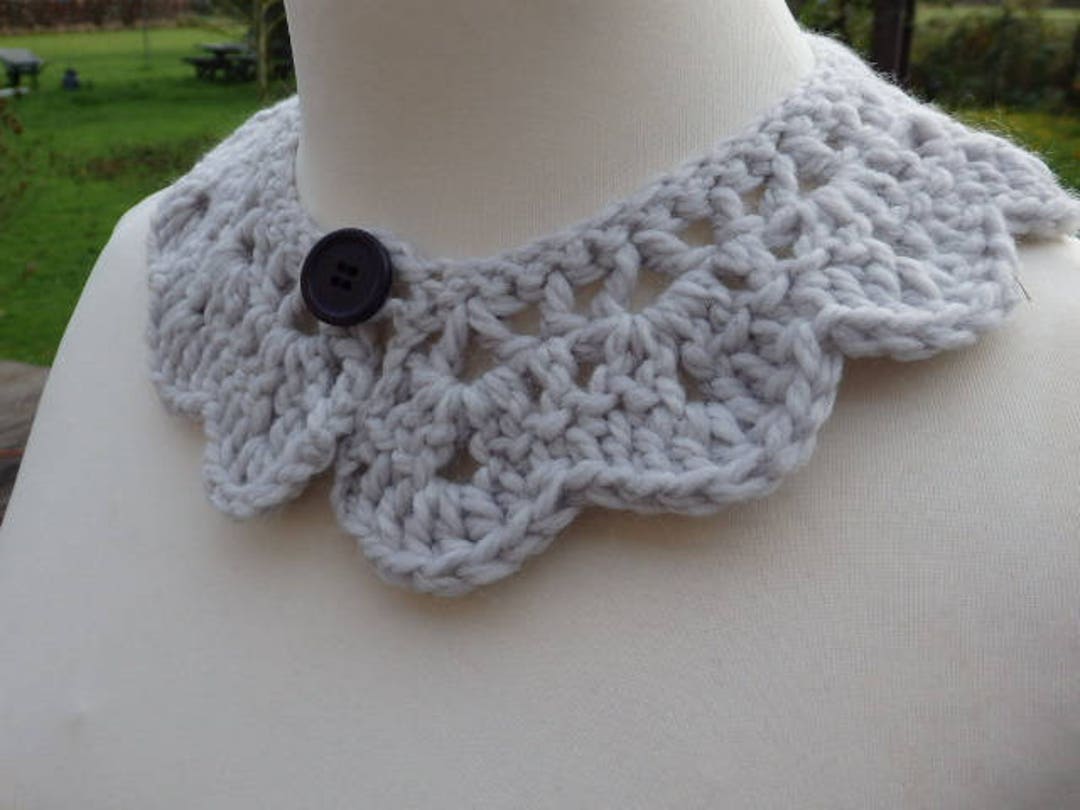 Peter Pan Collar, Crocheted, Thick and Soft Wool Etsy