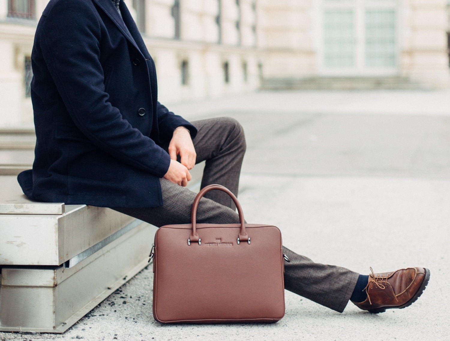modern leather briefcase