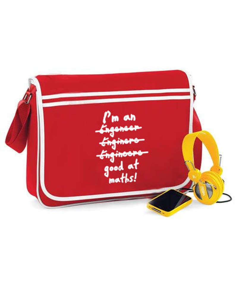 Retro Shoulder Bag Engineer Can/'t Spell But Good At Maths