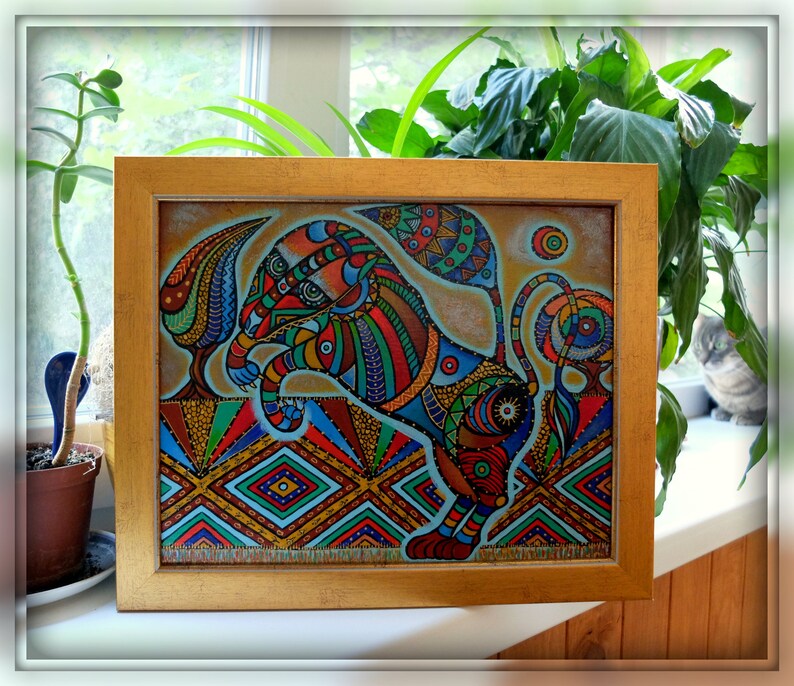 Folk Art Painting Horse Original Acrylic Painting Wall Decor Etsy