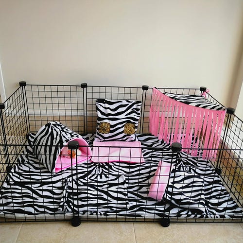 C&C Waterproof Fleece Cage Liner Set Zebra Etsy