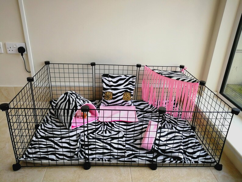 C&C Waterproof Fleece Cage Liner Set Zebra Etsy
