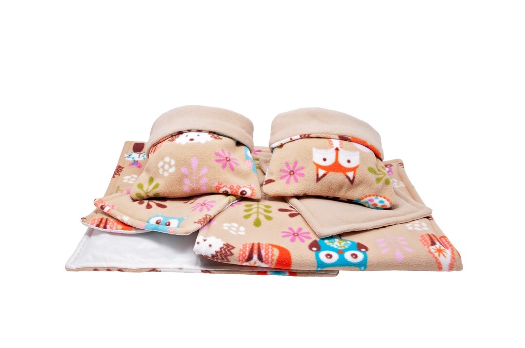 Set With 2 Liners, Fleece Cage Liner for Guinea Pigs and Small Animals