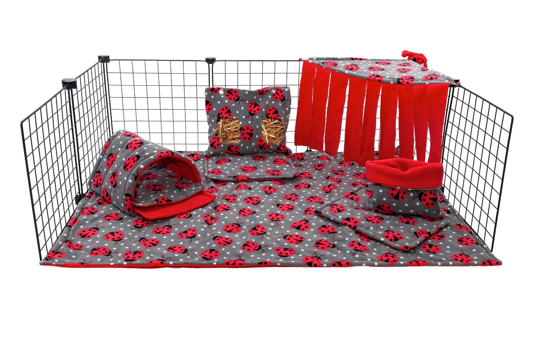 C&C Waterproof Fleece Cage Liner Set Ladybird. Etsy