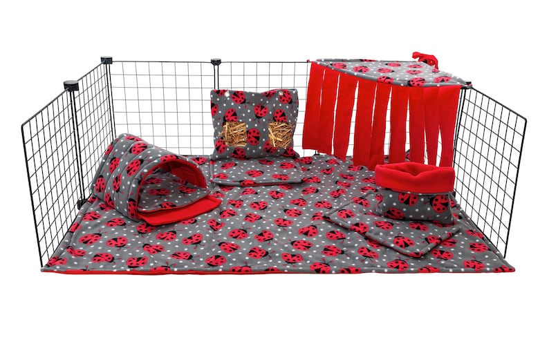 C&C Waterproof Fleece Cage Liner Set Ladybird. Etsy