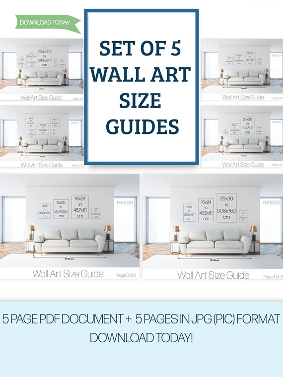 Wall Art Size Guide, Frame Size Guide, Print Size Guide, Poster