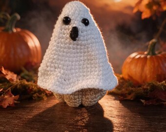 Modèle de fantôme au crochet (PDF) | Fantôme et citrouille d'Halloween avec surprise | Fantôme avec surprise | Modèle de crochet amigurumi | 3 langues