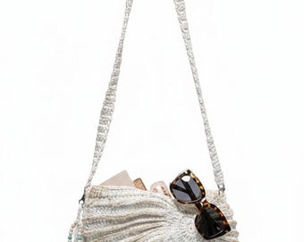 Sac en crochet | Sac bandoulière en forme de coquillage pour l'été