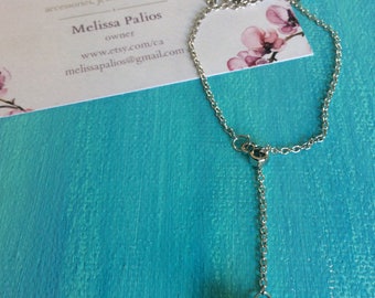 Lariat Pearl Silver Necklace