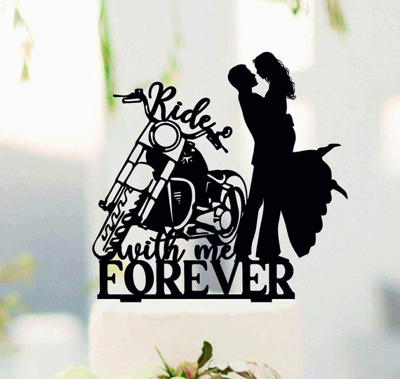 Ride with me forever Couple on motorbike Motorcycle Topper Etsy