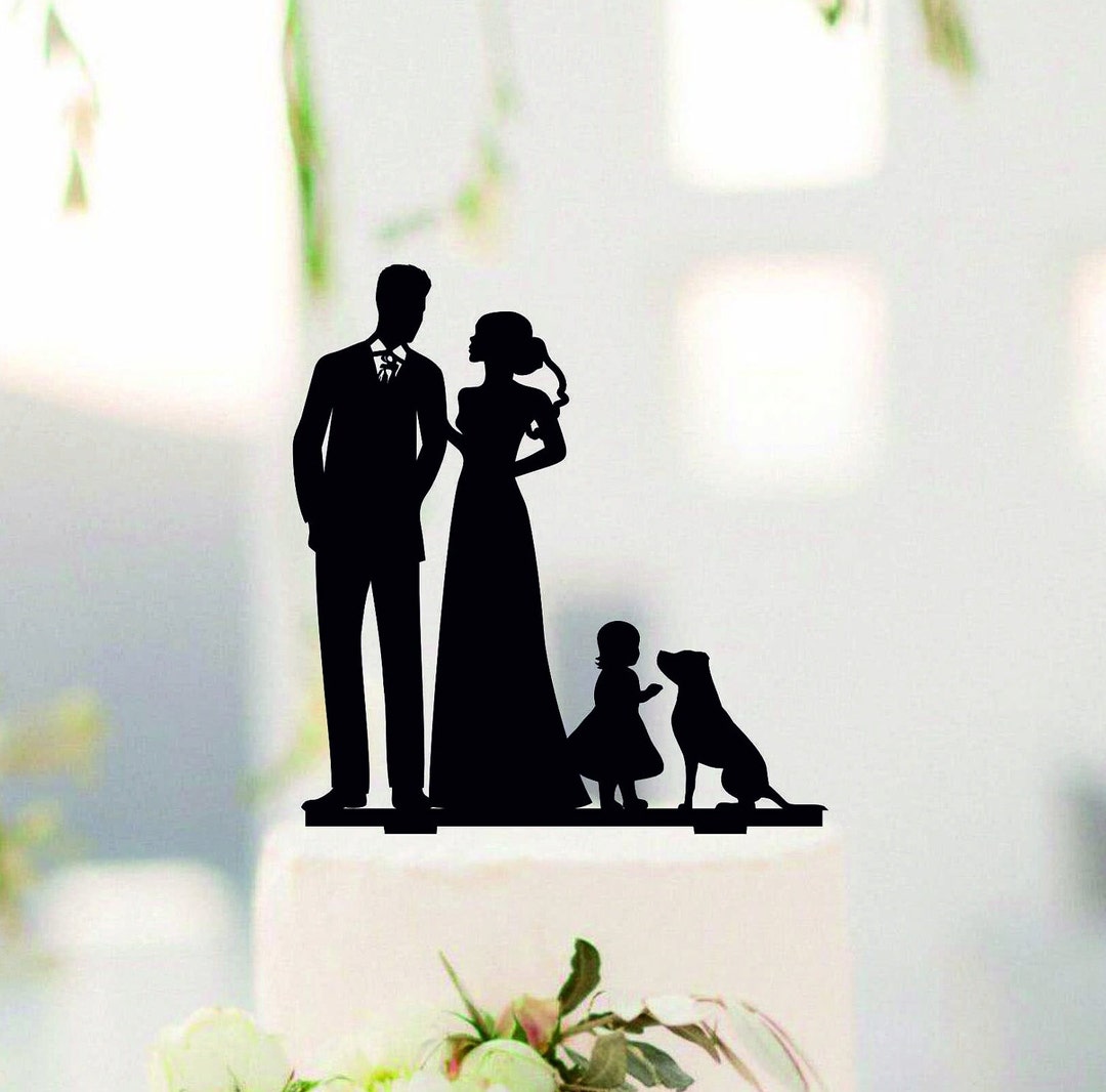 Family Cake Topper Custom Wedding Topper Bride and Groom With Little ...