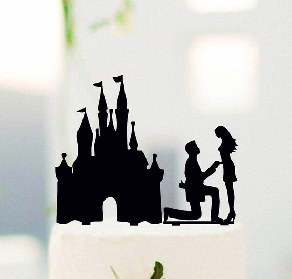 Proposing At The Castle Wedding Cake Topper Custom Wedding Etsy