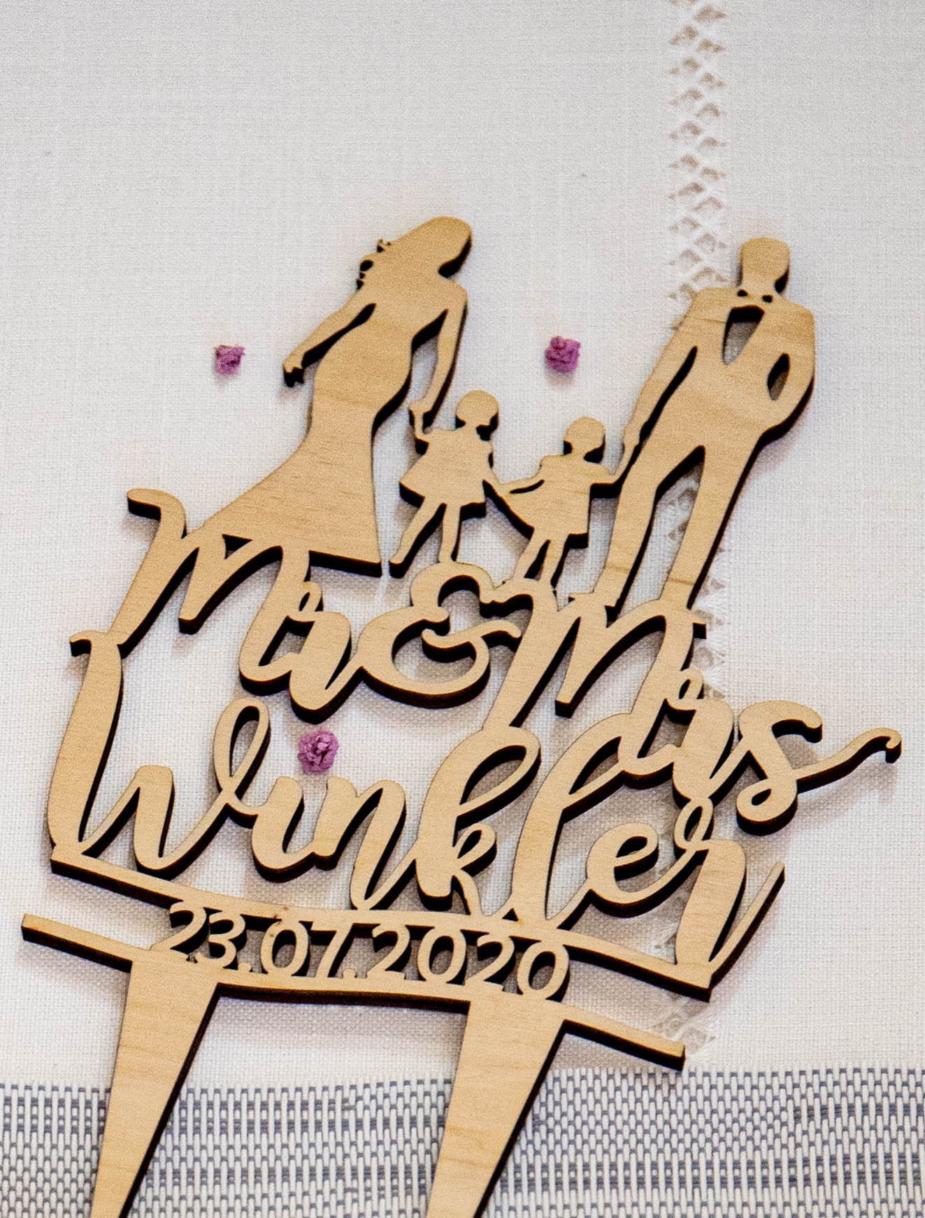Wedding Family Cake Topper, Bride and Groom With Little Boy, Custom ...