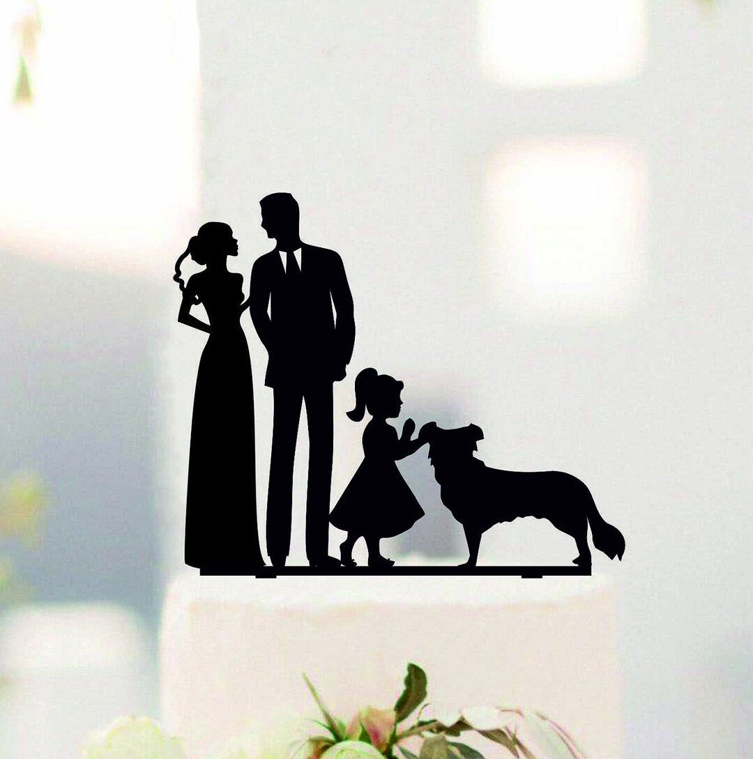Family Cake Topper Custom Wedding Topper Bride and Groom With Little ...