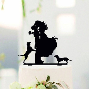 Famiglia matrimonio Torta Cappello a cilindro, sposa e sposo con le bambine, Torta Sagoma, coppia con figli Torta Cappello a cilindro