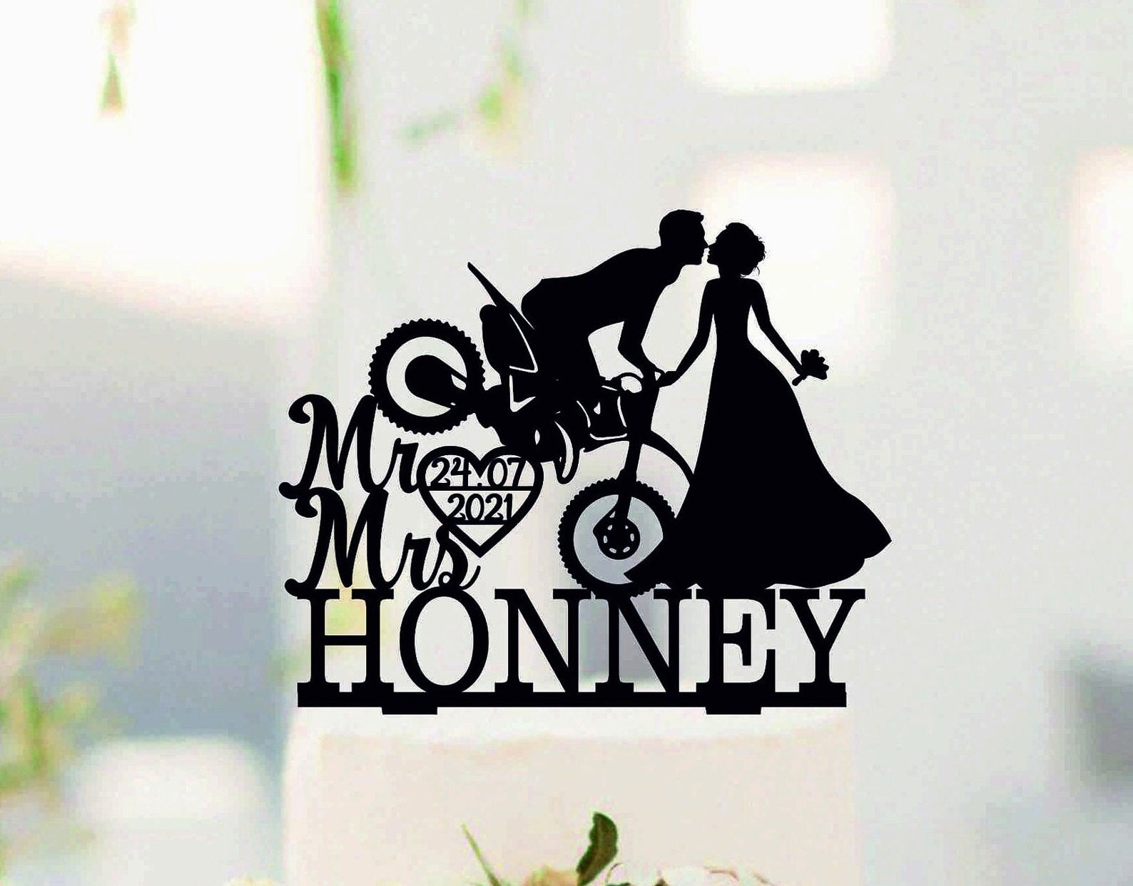Dirt Bike Wedding Cake Topper, Motorcycle Bride and Groom - Etsy