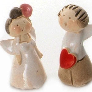 Mr and Mrs Unusual and Quirky Wedding Gift Miniature Wdding Favour Hand Made by Anka Christof Gift for Newlyweds