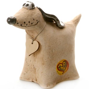 Estatua de galgo de cerámica con acabado rústico apagado Regalo para los amantes de los perros Regalo peculiar con placa de madera para escribir un mensaje personal