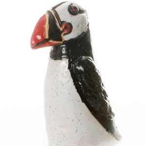 Hand Made Ceramic Pondering Puffin Cute Gift or a Home Decor