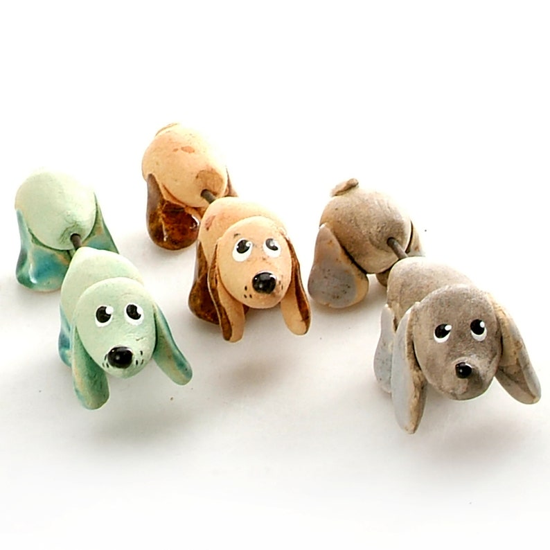 Dog Lovers Gift 3 Cute and Quirky Mini Dachshunds Hand Sculptured Individually Boxed image 1